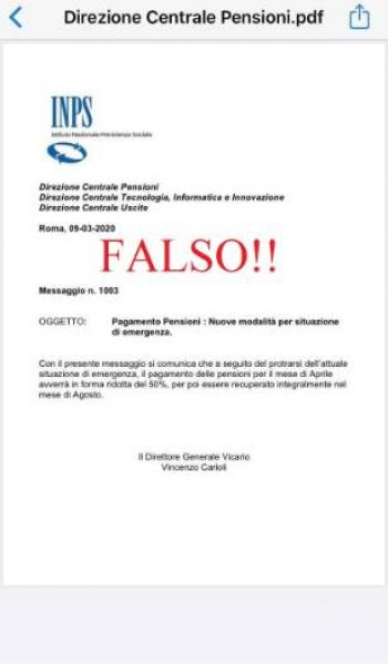 Leggi tutto: Taglio degli importi pensioni Aprile 2020 - NOTIZIA FALSA