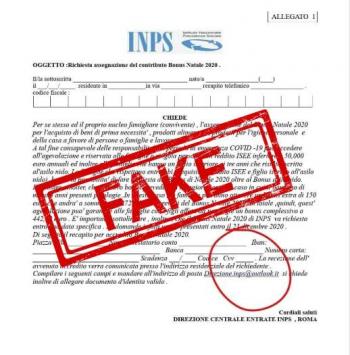 INPS e Bonus Natale 2020 - FAKE NEWS